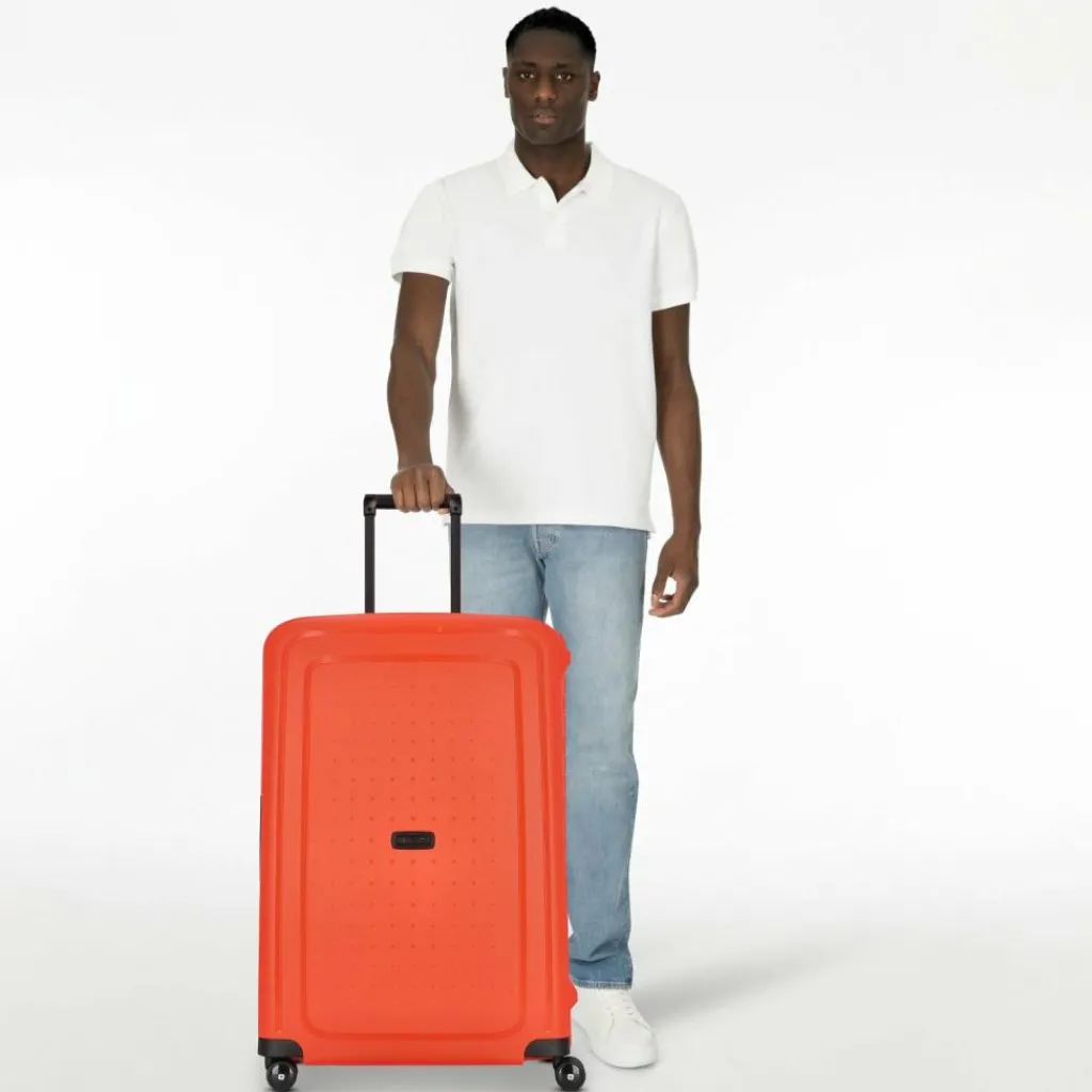 Hot Samsonite S'Cure Spinner 4-Rollen Trolley 75 cm fluo red capri