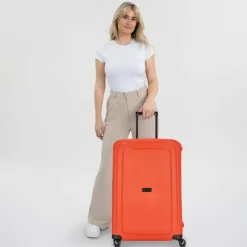 Hot Samsonite S'Cure Spinner 4-Rollen Trolley 75 cm fluo red capri