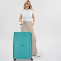 Samsonite Hartgepäck|4-Rollen Koffer<S'Cure Spinner 4-Rollen Trolley 81 cm aqua blue
