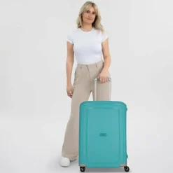 Samsonite Hartgepäck|4-Rollen Koffer<S'Cure Spinner 4-Rollen Trolley 69 cm aqua blue