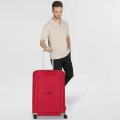 Samsonite Hartgepäck|4-Rollen Koffer<S'Cure Spinner 4-Rollen Trolley 69 cm crimson red