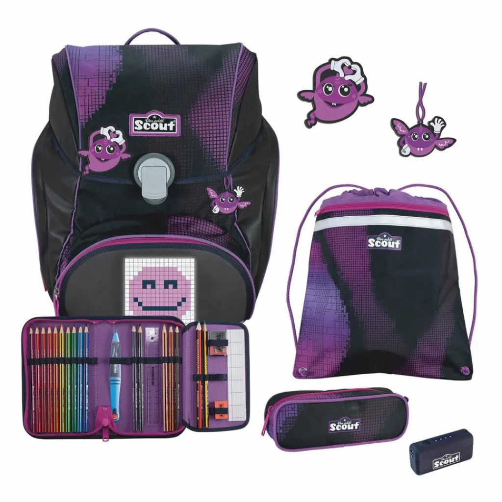 Sale Scout Alpha Schulranzen-Set 5-teilig Pink Pixel