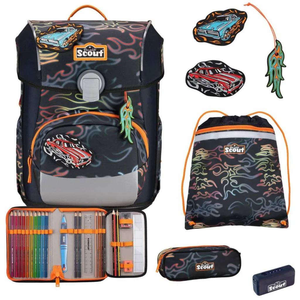 Scout Schulranzen & Sets<Neo Exklusiv Safety Light Schulranzen-Set 5-teilig Flames