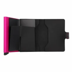 Secrid Visitenkartenetuis<Miniwallet Kreditkartenetui RFID Schutz Leder 6.5 cm black fuchsia