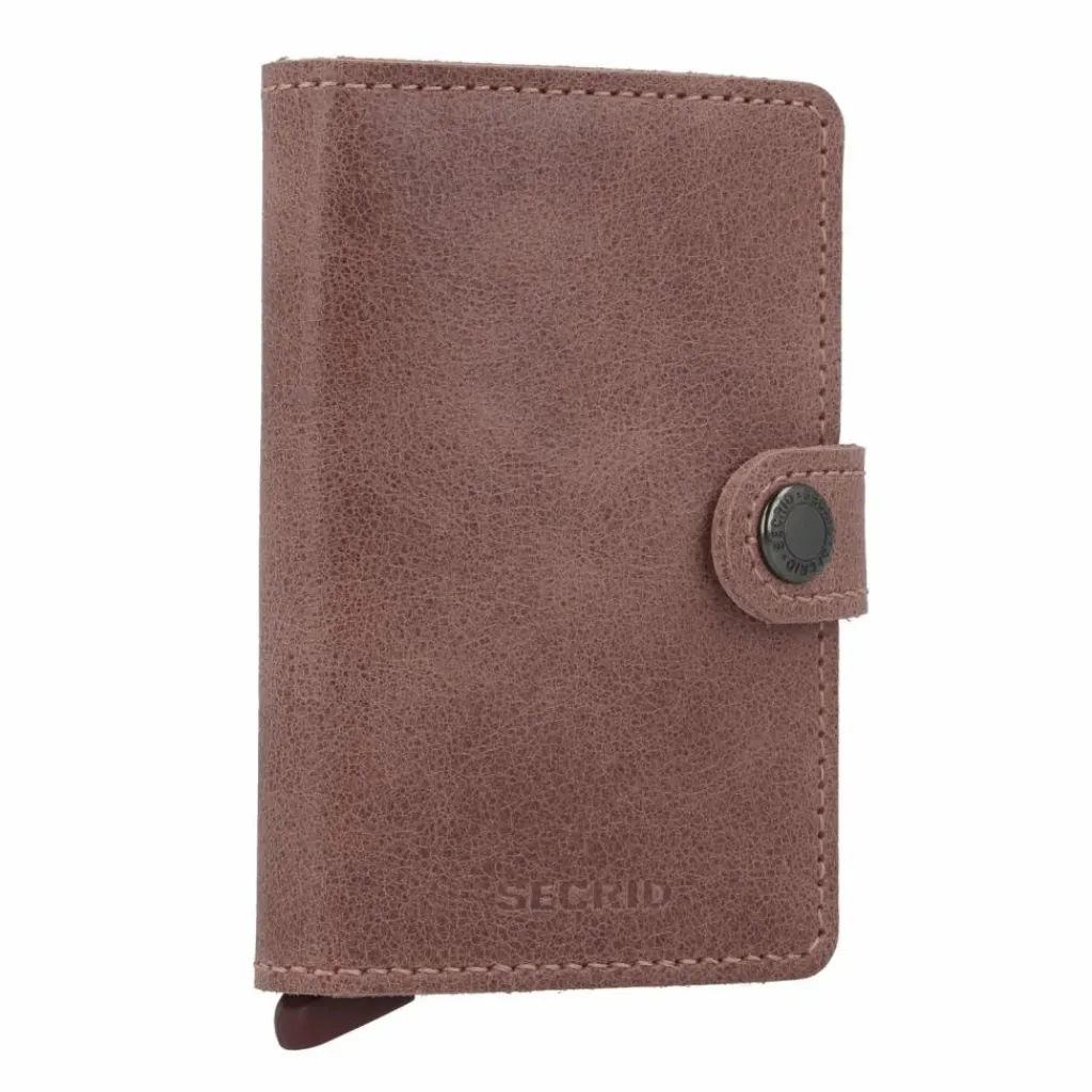 Clearance Secrid Miniwallet Vintage Kreditkartenetui Geldbörse RFID Leder 6,5 cm mauve