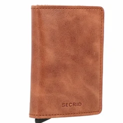 Hot Secrid Slimwallet Kreditkartenetui RFID Schutz Leder 6.5 cm cognac silver