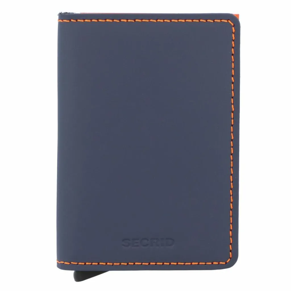 Secrid Visitenkartenetuis<Slimwallet Matte Kreditkartenetui Geldbörse RFID Leder 6,5 cm nightblue orange