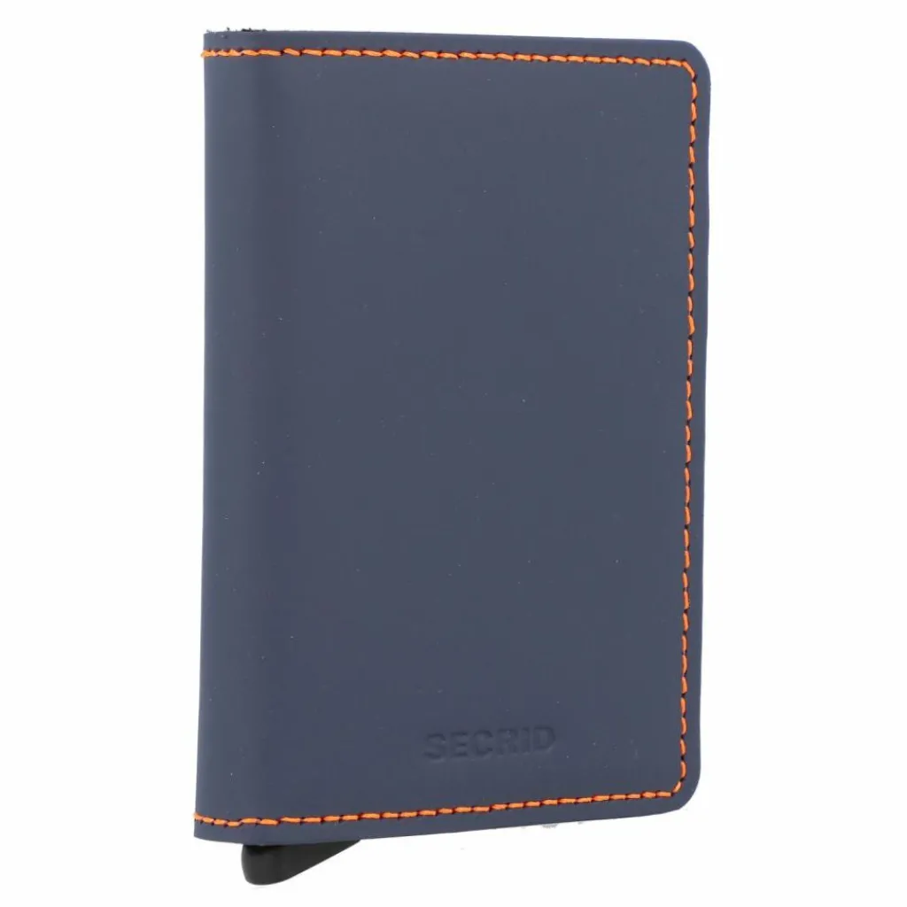 Secrid Visitenkartenetuis<Slimwallet Matte Kreditkartenetui Geldbörse RFID Leder 6,5 cm nightblue orange
