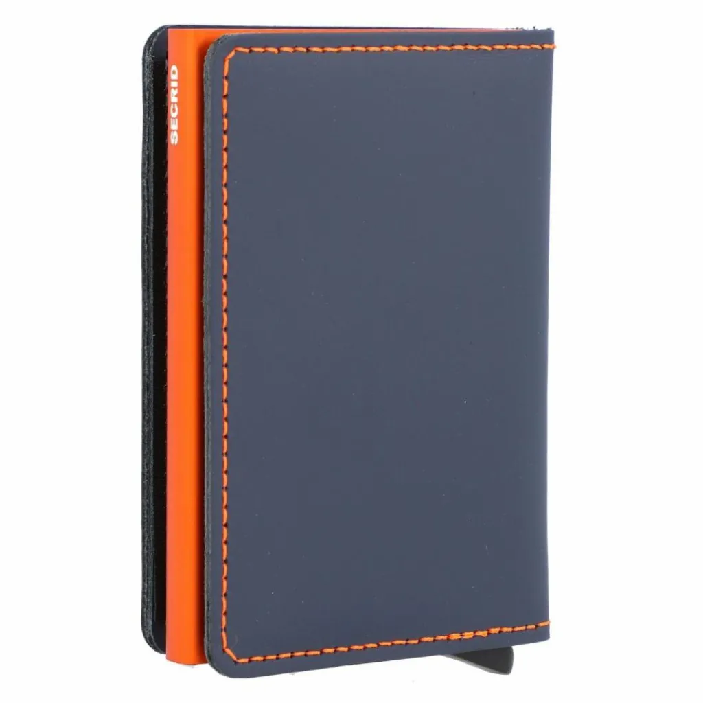 Secrid Visitenkartenetuis<Slimwallet Matte Kreditkartenetui Geldbörse RFID Leder 6,5 cm nightblue orange