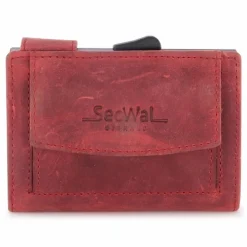 Discount SecWal Kreditkartenetui Geldbörse RFID Leder 9 cm rot