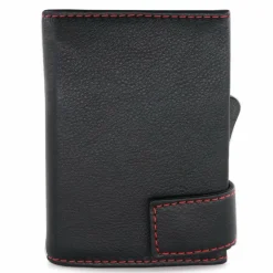 Clearance SecWal 1 Kreditkartenetui Geldbörse RFID Leder 9 cm schwarz-rot