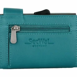 SecWal Visitenkartenetuis<1 Kreditkartenetui Geldbörse RFID Leder 9 cm türkis