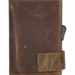 Outlet SecWal 1 Kreditkartenetui Geldbörse RFID Leder 9 cm braun hunter