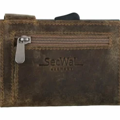 Outlet SecWal 1 Kreditkartenetui Geldbörse RFID Leder 9 cm braun hunter