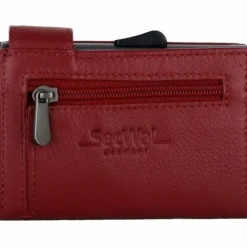 SecWal 1 Kreditkartenetui Geldbörse RFID Leder 9 cm rot
