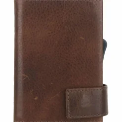 SecWal Visitenkartenetuis<2 Kreditkartenetui Geldbörse RFID Leder 9 cm braun