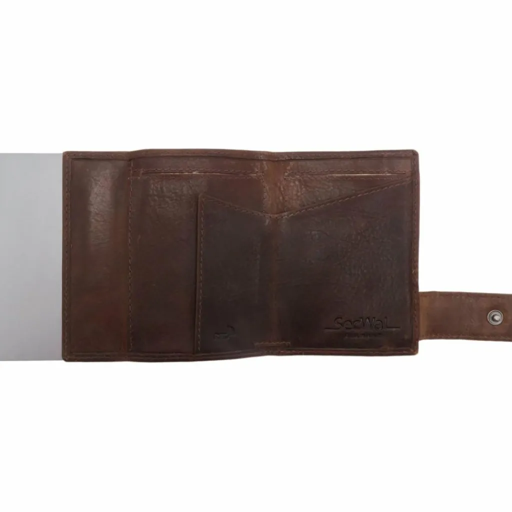 SecWal Visitenkartenetuis<2 Kreditkartenetui Geldbörse RFID Leder 9 cm braun