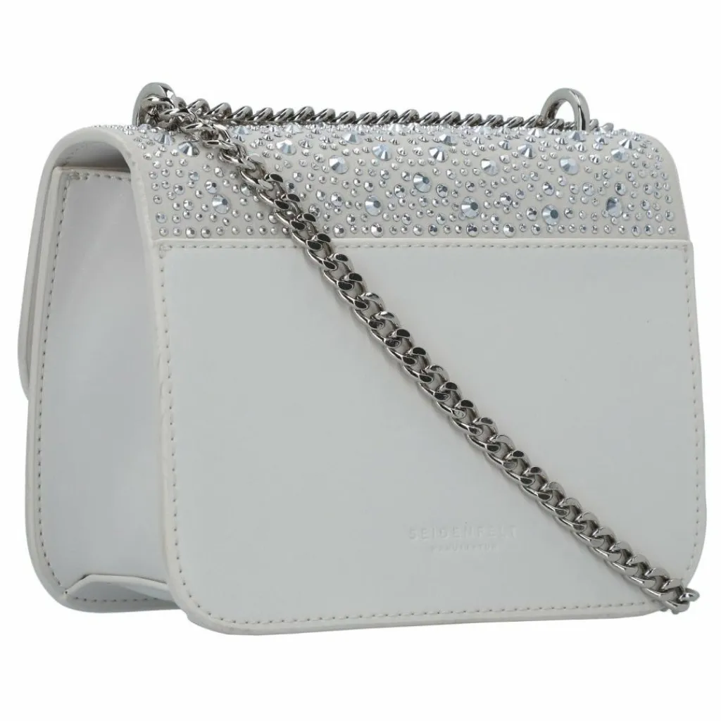 Hot Seidenfelt Anga Square Schultertasche 17 cm silver-diamonds