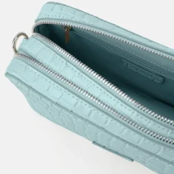 Seidenfelt Umhängetaschen<Nesna Umhängetasche 22 cm croco print ice blue