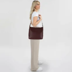 Seidenfelt Schultertaschen<Persby Schultertasche 40 cm very dark red-gold