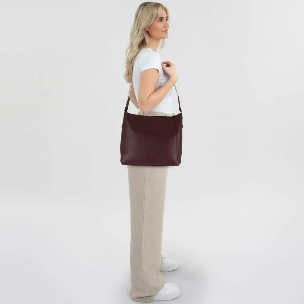 Seidenfelt Schultertaschen<Persby Schultertasche 40 cm very dark red-gold