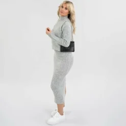 Seidenfelt Umhängetaschen<Roros Umhängetasche 21 cm glossy black