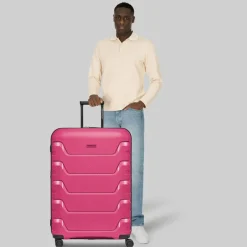 Smartbox Hartgepäck|4-Rollen Koffer<Edition 01 4 Rollen Trolley 76 cm mit Dehnfalte pink
