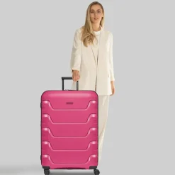 Smartbox Hartgepäck|4-Rollen Koffer<Edition 01 4 Rollen Trolley 76 cm mit Dehnfalte pink