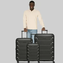 Smartbox Edition 01 4 Rollen Kofferset 3-teilig mit Dehnfalte black