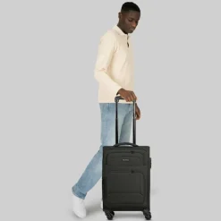 Smartbox Weichgepäck Kabinengepäck|4-Rollen Kabinentrolleys<Edition 04 4 Rollen Kabinentrolley 55 cm mit Dehnfalte black