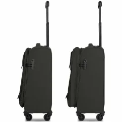 Smartbox Weichgepäck Kabinengepäck|4-Rollen Kabinentrolleys<Edition 04 4 Rollen Kabinentrolley 55 cm mit Dehnfalte black