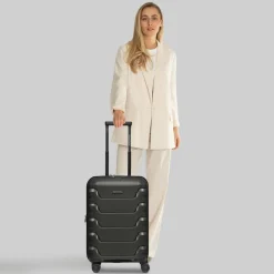 Smartbox Hartgepäck Kabinengepäck|4-Rollen Kabinentrolleys<Edition 01 4 Rollen Kabinentrolley 55 cm mit Dehnfalte black