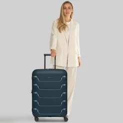 Smartbox Hartgepäck|4-Rollen Koffer<Edition 01 4 Rollen Trolley 66 cm mit Dehnfalte navy