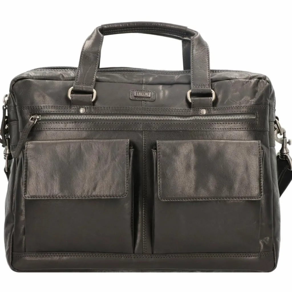 Spikes & Sparrow Laptoptaschen|Aktentaschen<Aktentasche Leder 41 cm Laptopfach black