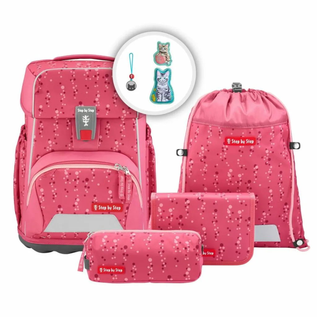 New Step by Step Basis Schulranzen-Set 4-teilig Pink Bubbles