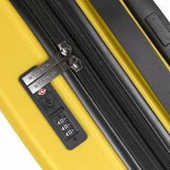 Best Stratic Bright+ 4 Rollen Kabinentrolley S 55 cm mit Dehnfalte yellow gold