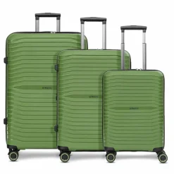 Hot Stratic Shine 4 Rollen Kofferset 3-teilig mit Dehnfalte olive