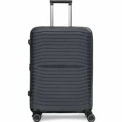 Stratic Hartgepäck|4-Rollen Koffer<Shine 4 Rollen Trolley 65 cm mit Dehnfalte black