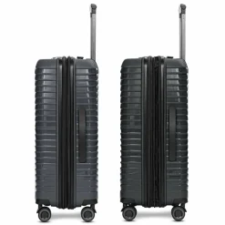 Stratic Hartgepäck|4-Rollen Koffer<Shine 4 Rollen Trolley 65 cm mit Dehnfalte black