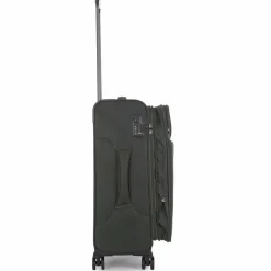 Stratic Weichgepäck|4-Rollen Koffer<Light + 4 Rollen Trolley 68 cm mit Dehnfalte dark green
