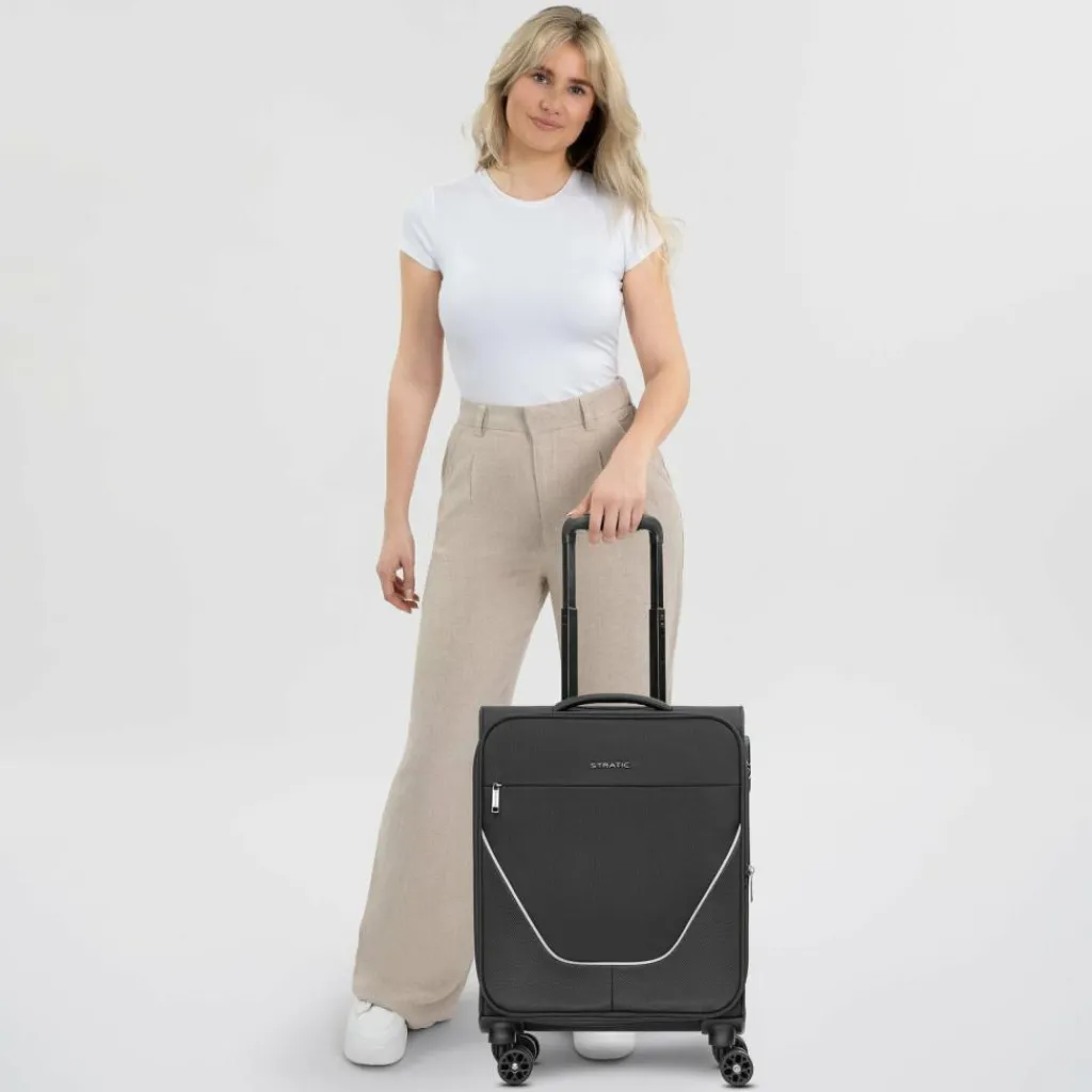 Stratic Weichgepäck Kabinengepäck|4-Rollen Kabinentrolleys<taska 4-Rollen Kabinentrolley S 55 cm mit Dehnfalte anthracite