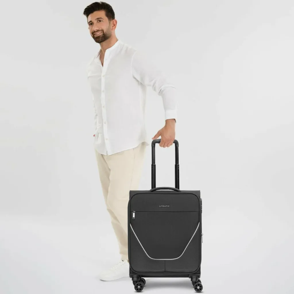 Stratic Weichgepäck Kabinengepäck|4-Rollen Kabinentrolleys<taska 4-Rollen Kabinentrolley S 55 cm mit Dehnfalte anthracite