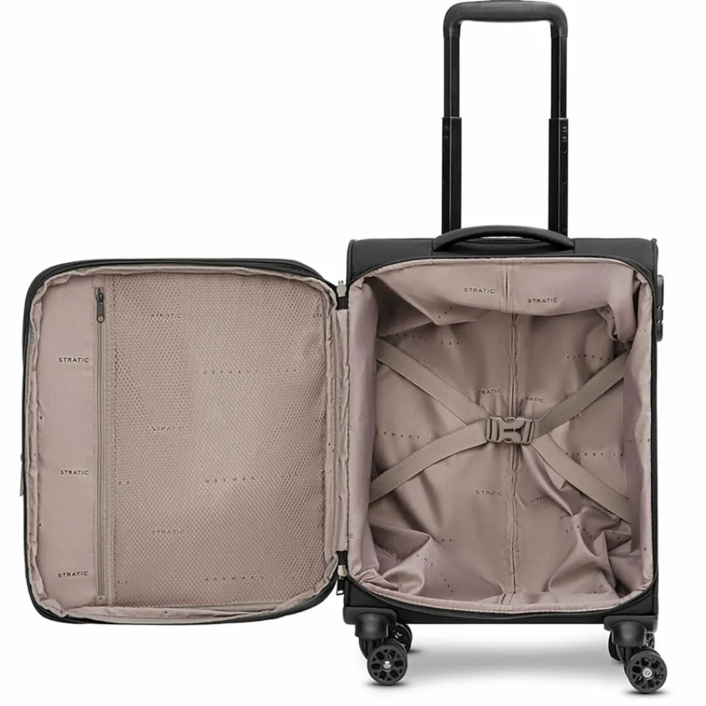 Stratic Weichgepäck Kabinengepäck|4-Rollen Kabinentrolleys<taska 4-Rollen Kabinentrolley S 55 cm mit Dehnfalte anthracite