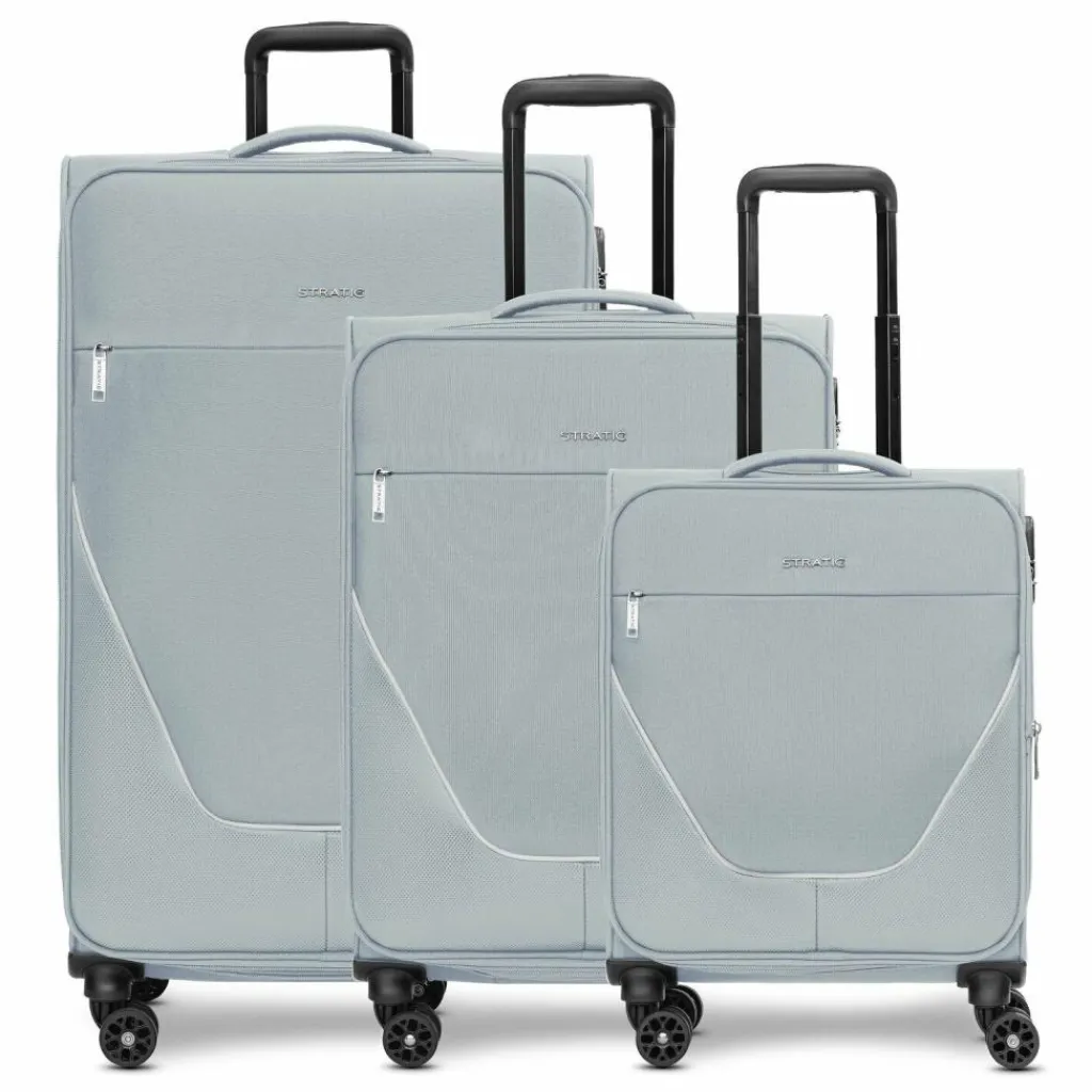 Discount Stratic taska 4-Rollen Kofferset 3tlg. mit Dehnfalte grey