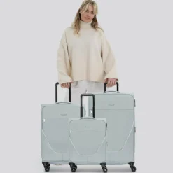 Discount Stratic taska 4-Rollen Kofferset 3tlg. mit Dehnfalte grey