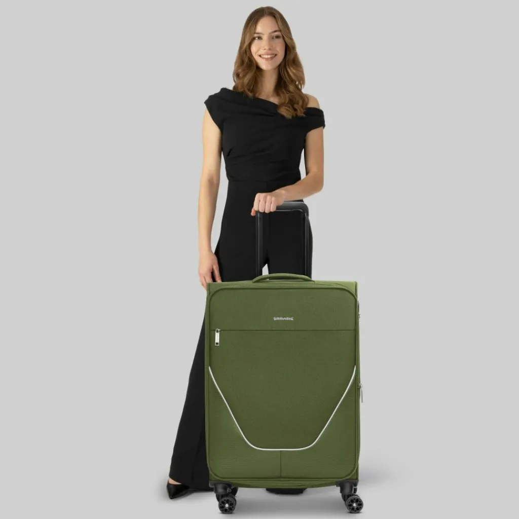 Stratic Weichgepäck|4-Rollen Koffer<taska 4-Rollen Trolley M 65 cm mit Dehnfalte olive