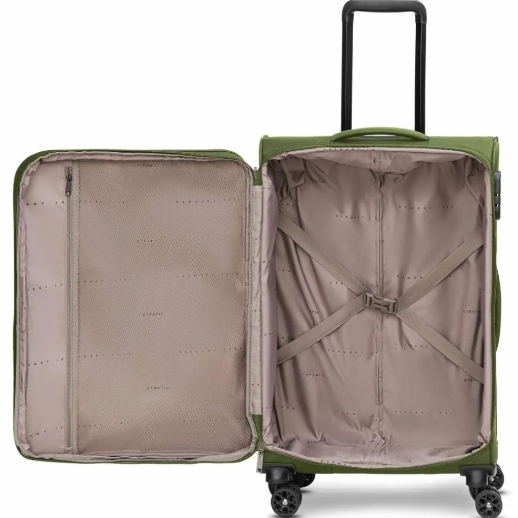 Stratic Weichgepäck|4-Rollen Koffer<taska 4-Rollen Trolley M 65 cm mit Dehnfalte olive