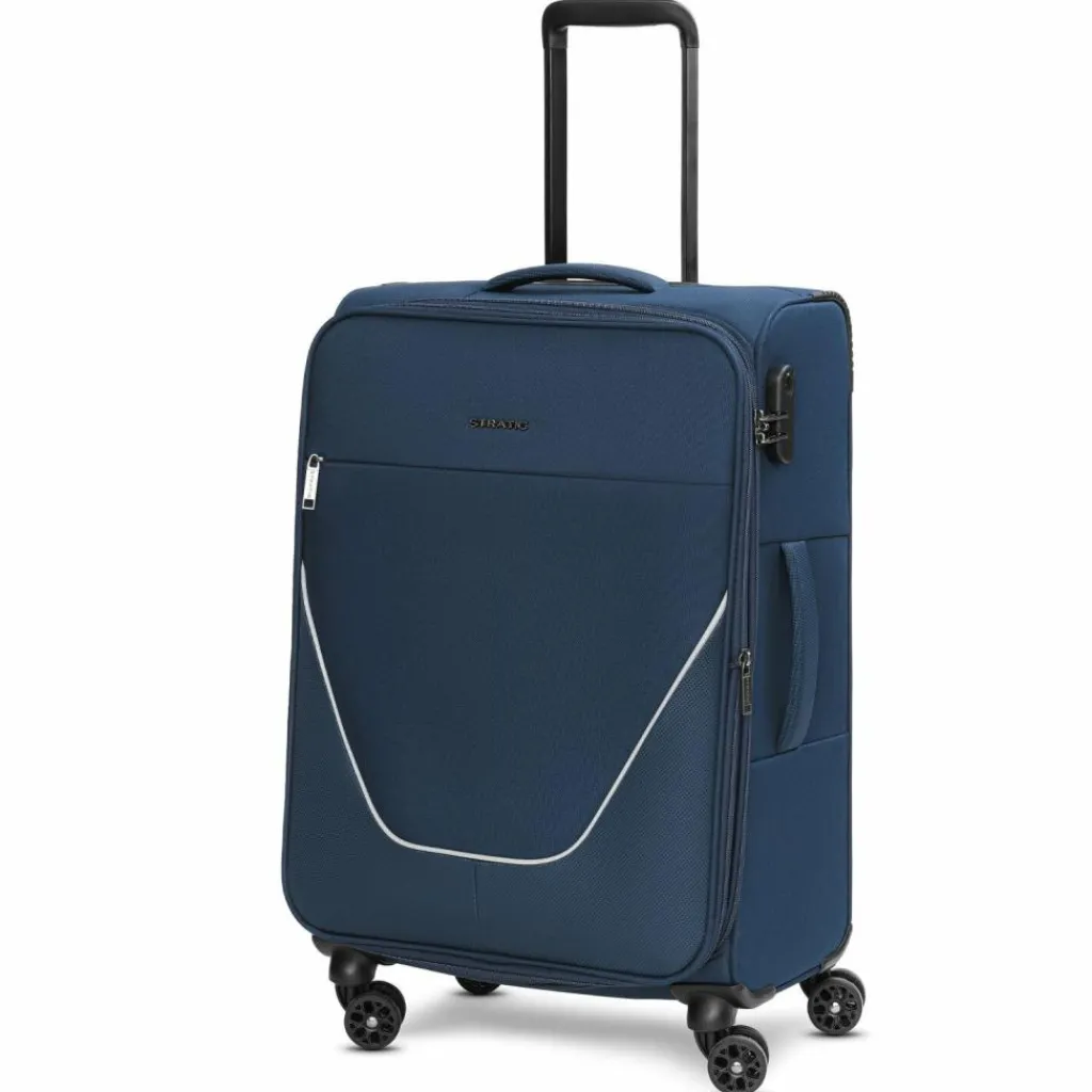 Stratic Weichgepäck|4-Rollen Koffer<taska 4-Rollen Trolley M 65 cm mit Dehnfalte navy