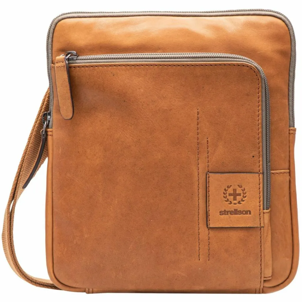 Strellson Umhängetaschen<Hyde Park Brian Umhängetasche Leder 22 cm cognac