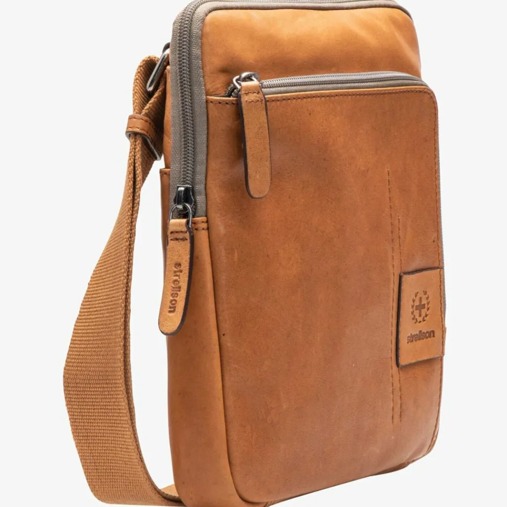 Strellson Umhängetaschen<Hyde Park Brian Umhängetasche Leder 22 cm cognac